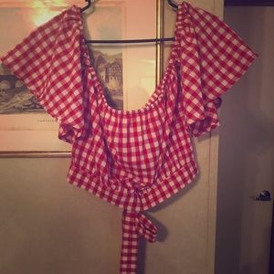 Red Gingham crop top
